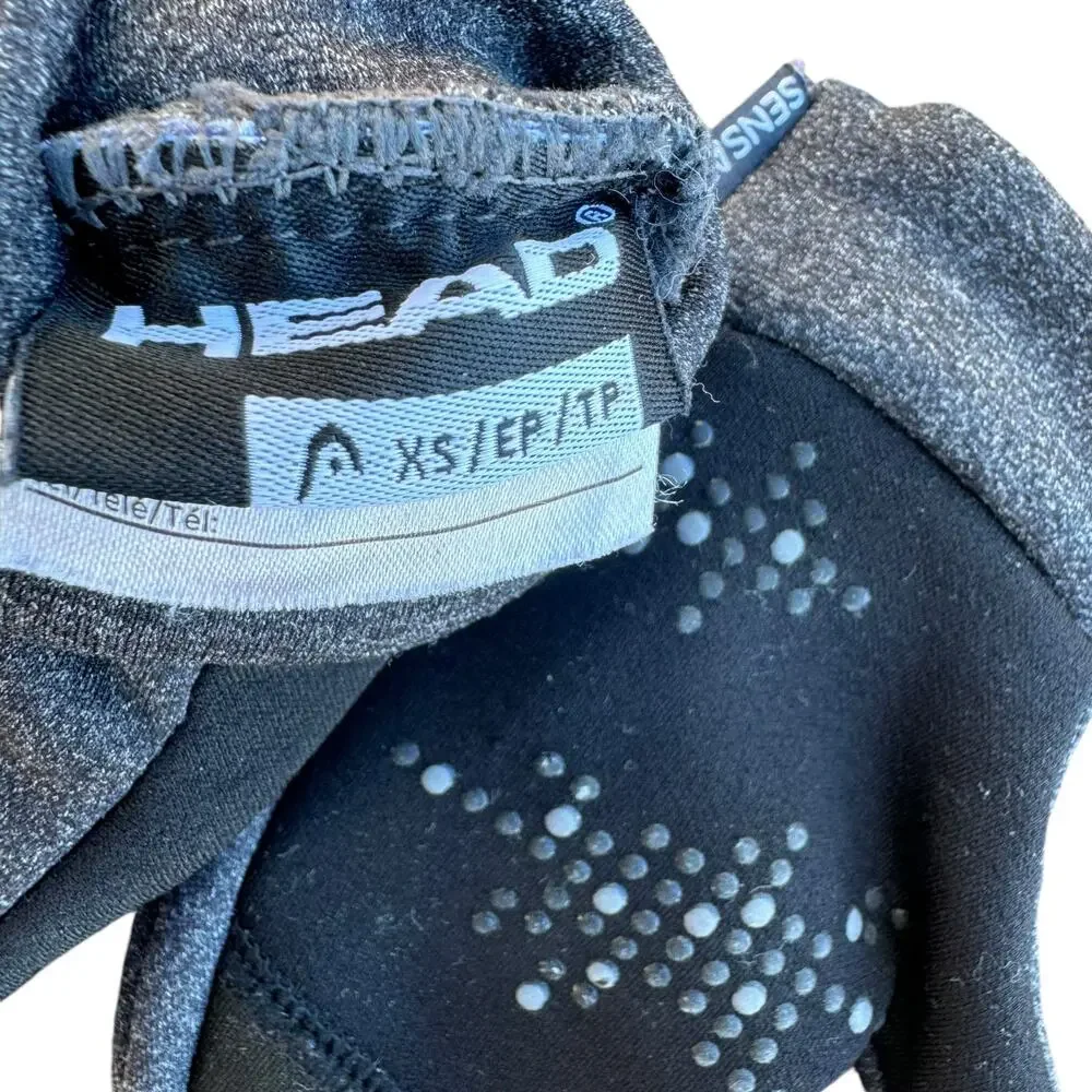 Head Heather Black Unisex Kids Sensatic Touchscreen Silicone Palm Gloves XS